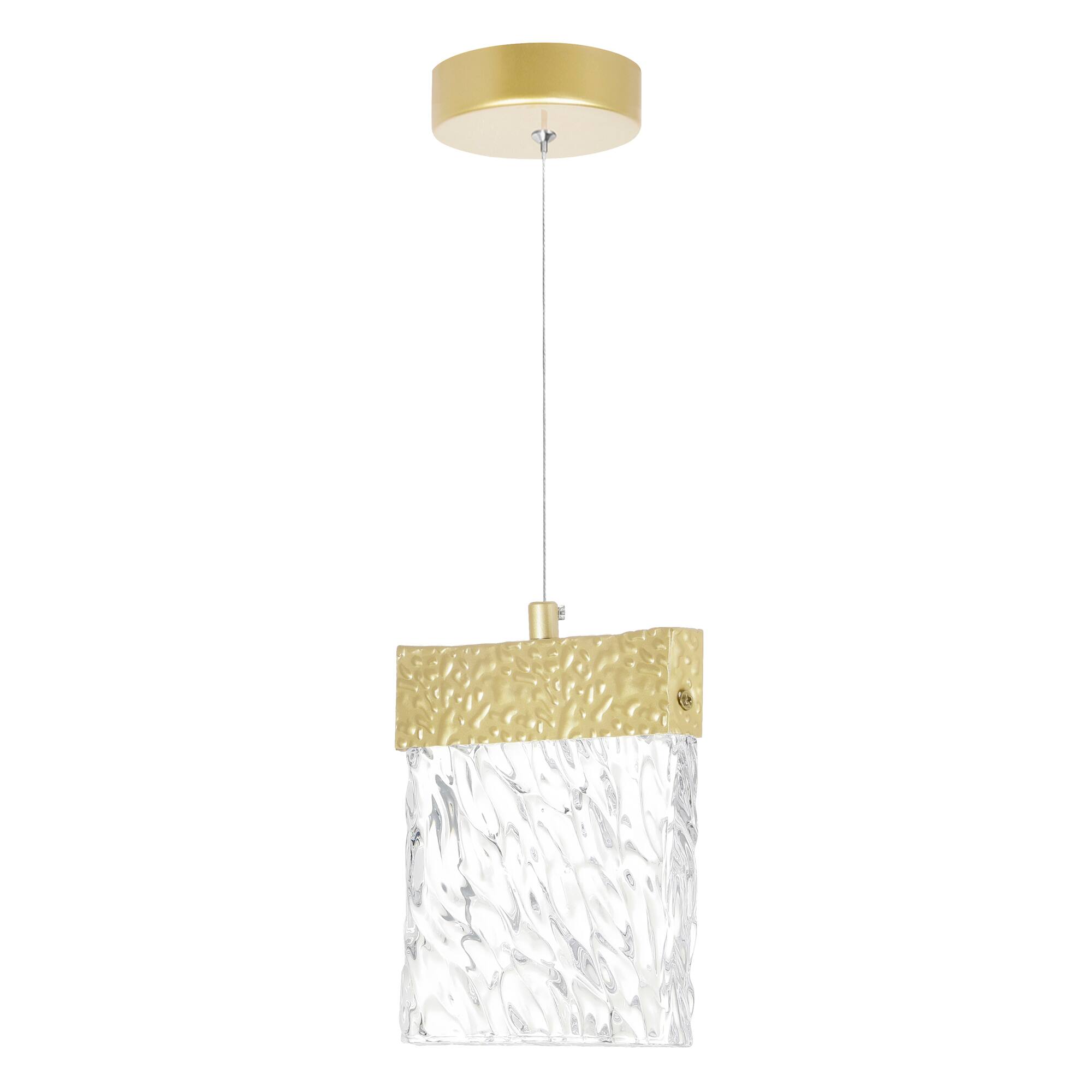 Alt View 1. CWI Lighting - Carolina LED Pendant With Gold Leaf Finish - Gold Leaf.