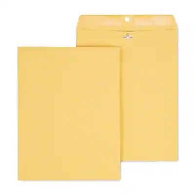 Front. Staples - Kraft Clasp & Moistenable Glue Catalog Envelopes, 10" x 13", 12/Pack - Brown Kraft.