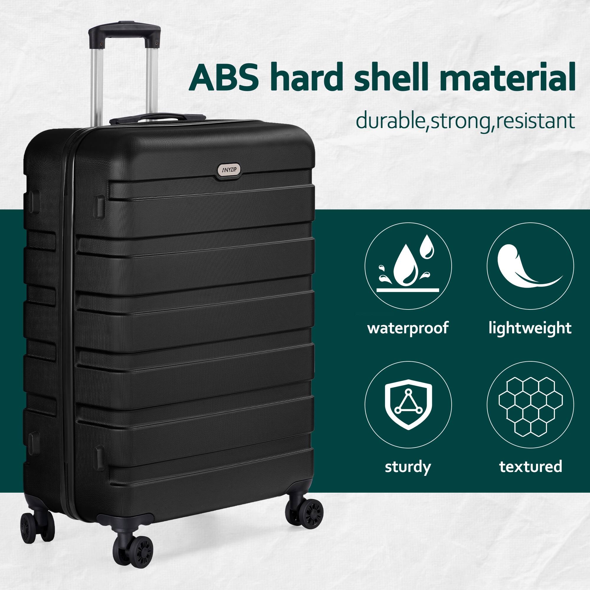 ABS hard shell material  
durable, strong, resistant  

- waterproof  
- lightweight  
- sturdy  
- textured