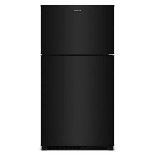 Amana - 33 in. Wide 21.3 cu. ft. Top-Freezer Refrigerator With Dual Crisper Drawers - Black