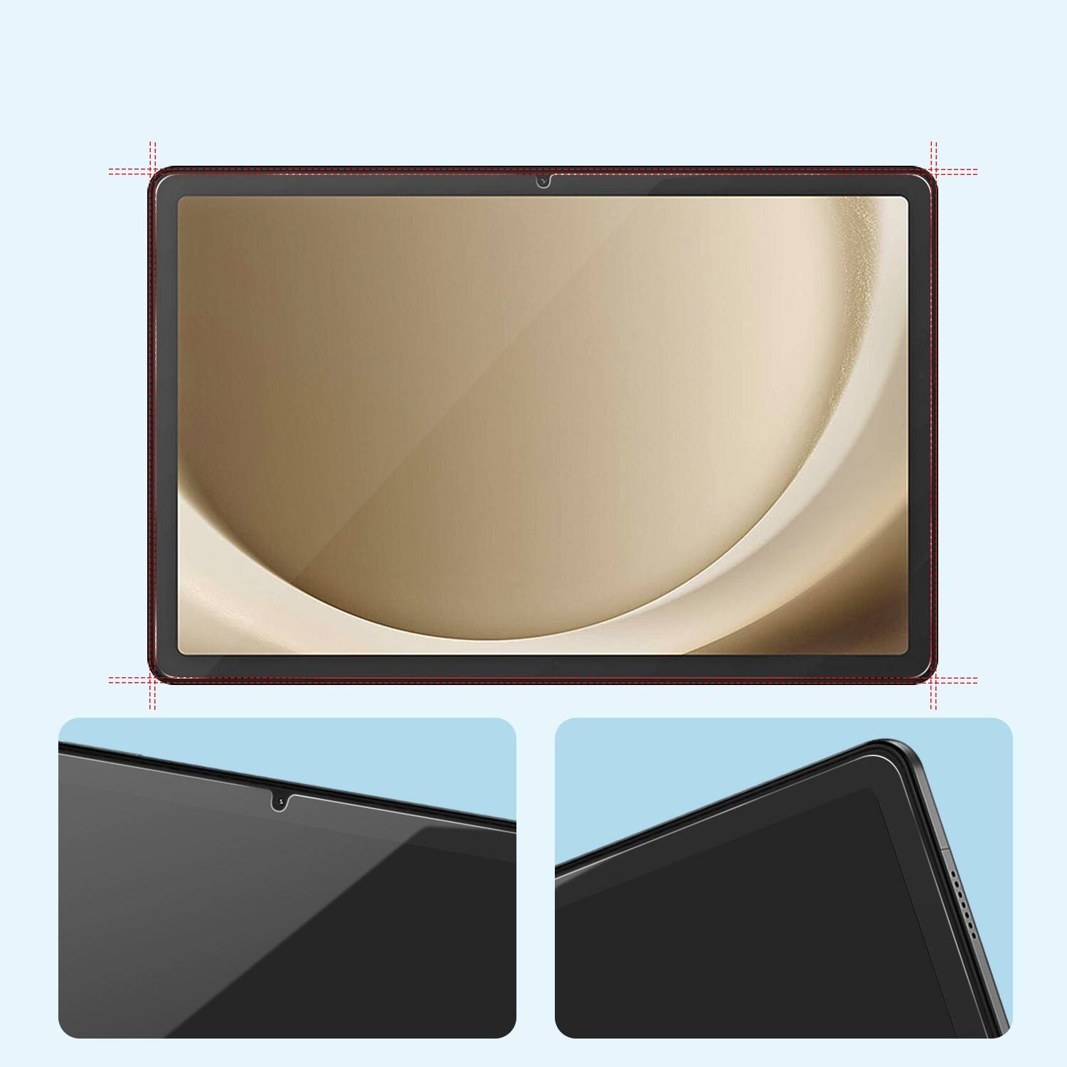 Alt View 12. SaharaCase - ZeroDamage Ultra Strong Tempered Glass Screen Protector for Samsung Galaxy Tab A9+ - Clear.