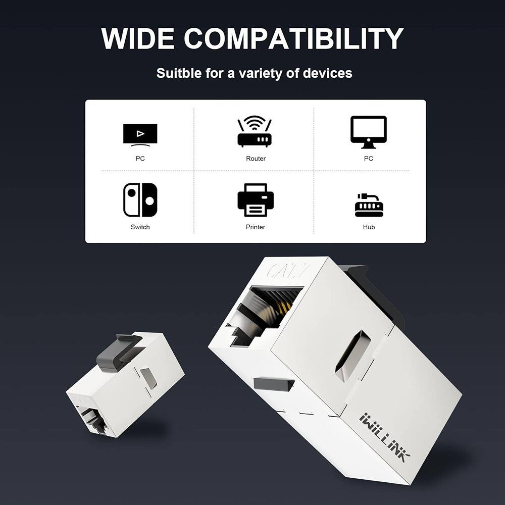 WIDE COMPATIBILITY  
Suitable for a variety of devices  

- PC  
- Router  
- PC  
- Switch  
- Printer  
- Hub  

CAL7  
iWILLINK