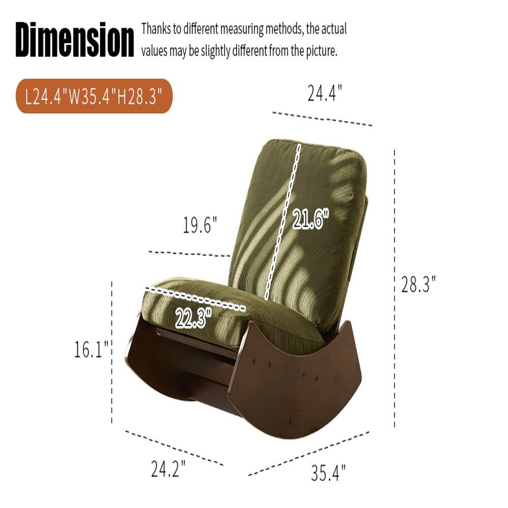 Thanks to different measuring methods, the actual Dimension values may be slightly different from the picture.  
L24.4"W35.4"H28.3"  
24.4"  
19.6"  
21.6"  
16.1"  
22.3"  
28.3"  
24.2"  
35.4"
