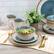 Alt View 7. Elama - Elama Louann 16 Piece Stoneware Dinnerware Set in Blue and Beige - Blue and Beige.