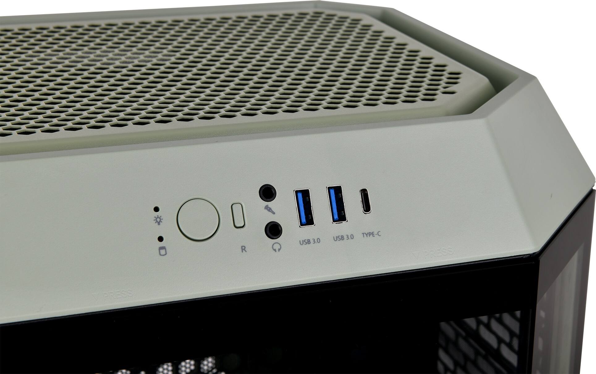 The text on the image reads: "USB 3.0 USB 3.0 Type-C PRESS PRESS."