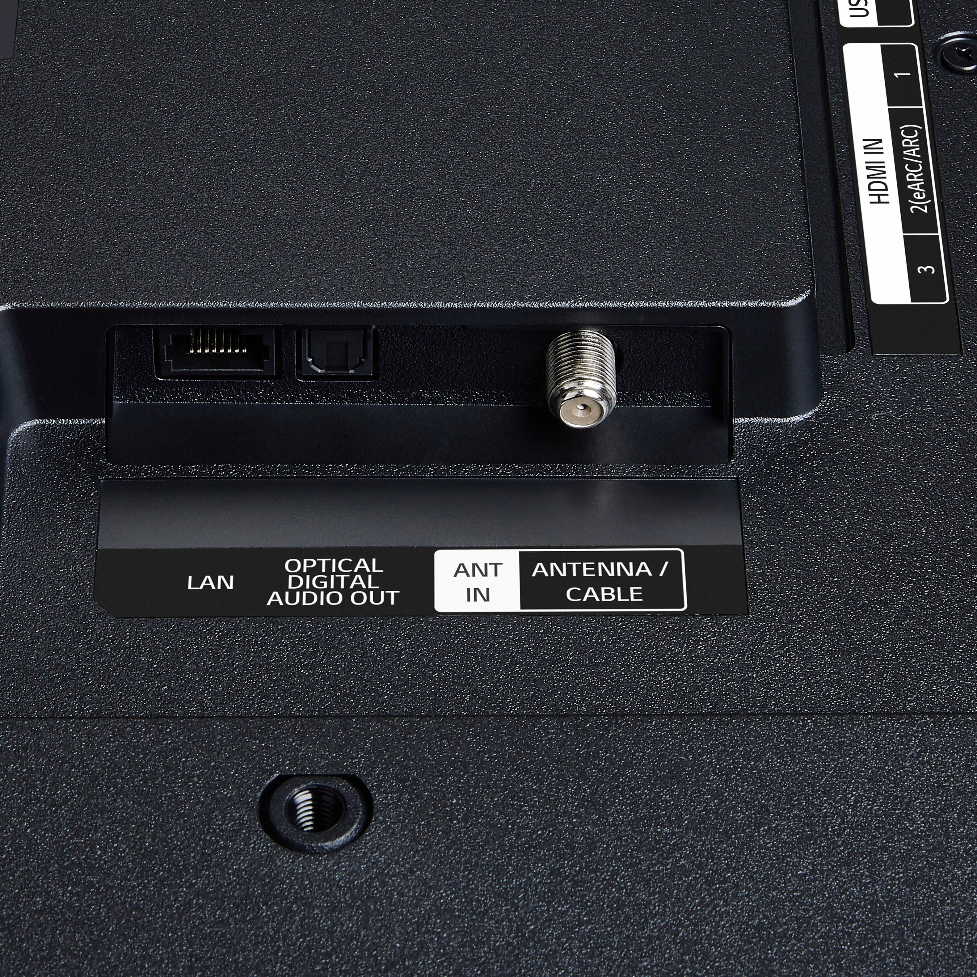 The text on the image can be grouped and corrected as follows:

1. US 1 IN HDMI 2 (eARC/ARC) 3 OPTICAL LAN DIGITAL AUDIO OUT ANT ANTENNA/IN CABLE