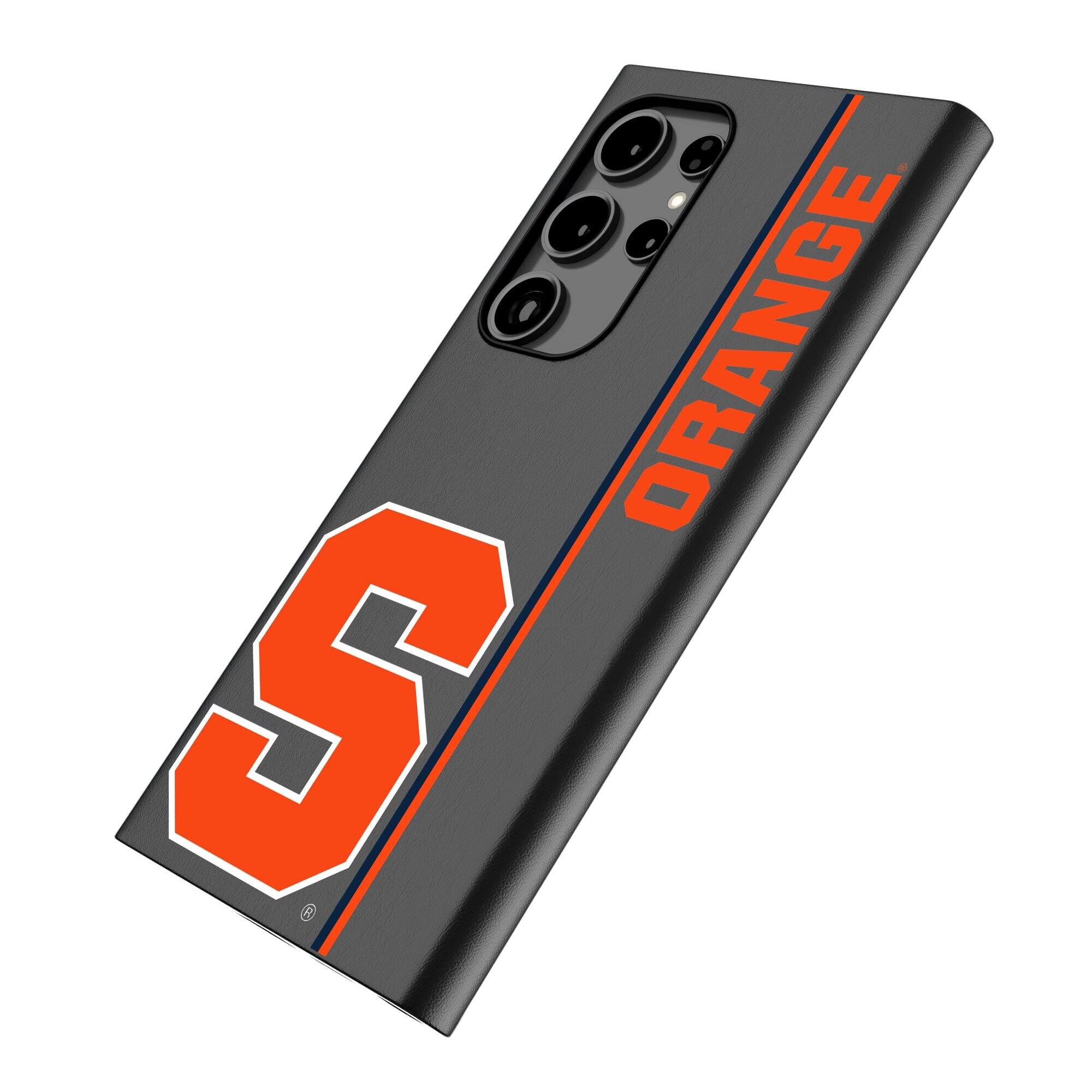 Alt View 1. Keyscaper - Syracuse Orange Galaxy Magnetic Bump Case - S25 Plus - Black.