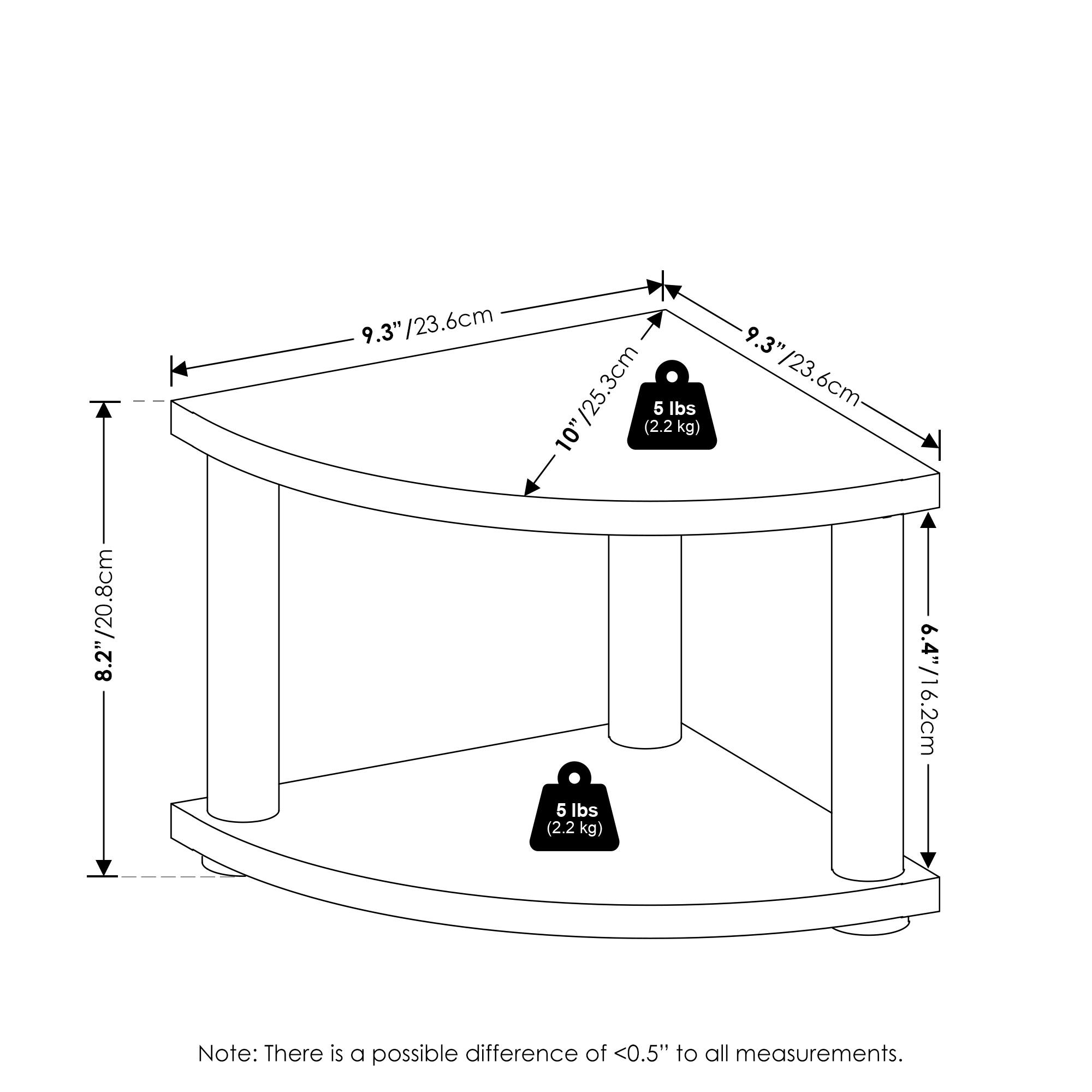 - Diameter: 9.3" / 23.6 cm
- Height: 8.2" / 20.8 cm
- Weight: 5 lbs (2.2 kg)
- Note: There is a possible difference of <0.5" to all measurements.