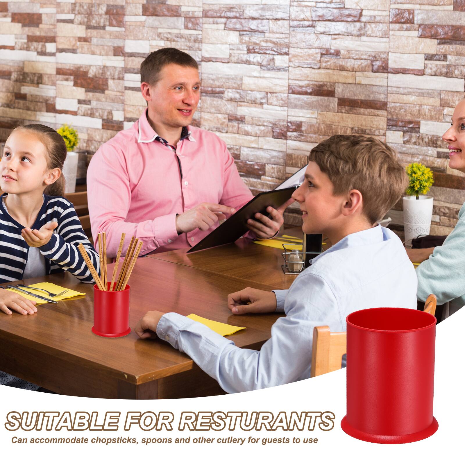 SUITABLE FOR RESTURANTS  
Can accommodate chopsticks, spoons and other cutlery for guests to use