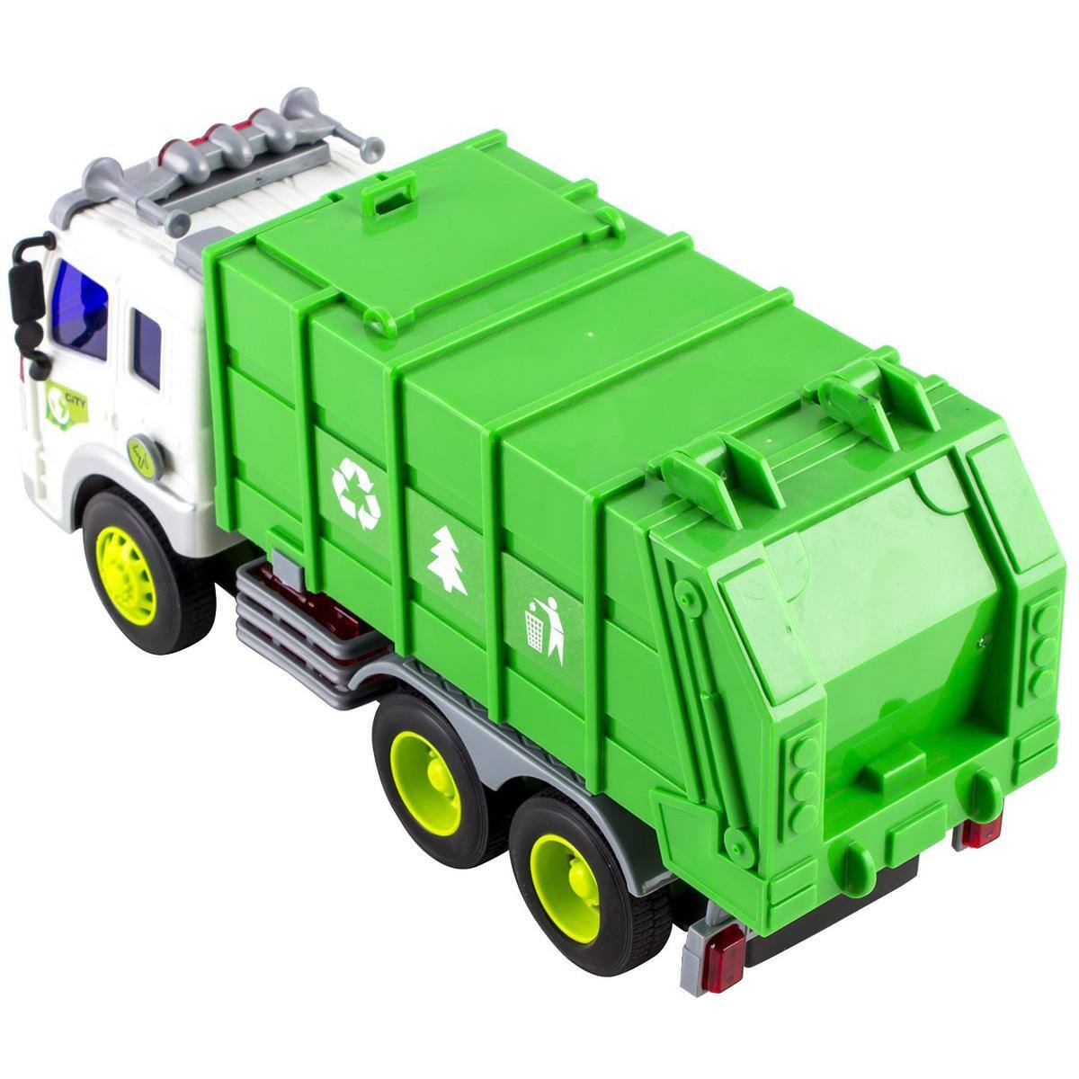 Angle. JuzToys - Friction Powered Garbage Truck With Lights And Sounds - Multicolored.