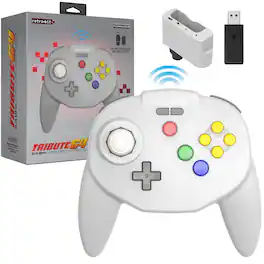 Retro-Bit - Tribute 64 Wireless Controller for Nintendo 64, Switch Online, PC, MacOS, RetroPie, Raspberry Pi and Other - Gray