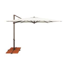 Mondawe - 8.6' Square Cantilever Patio Umbrella Bronze Frame with Cross Bar Stand - Natural