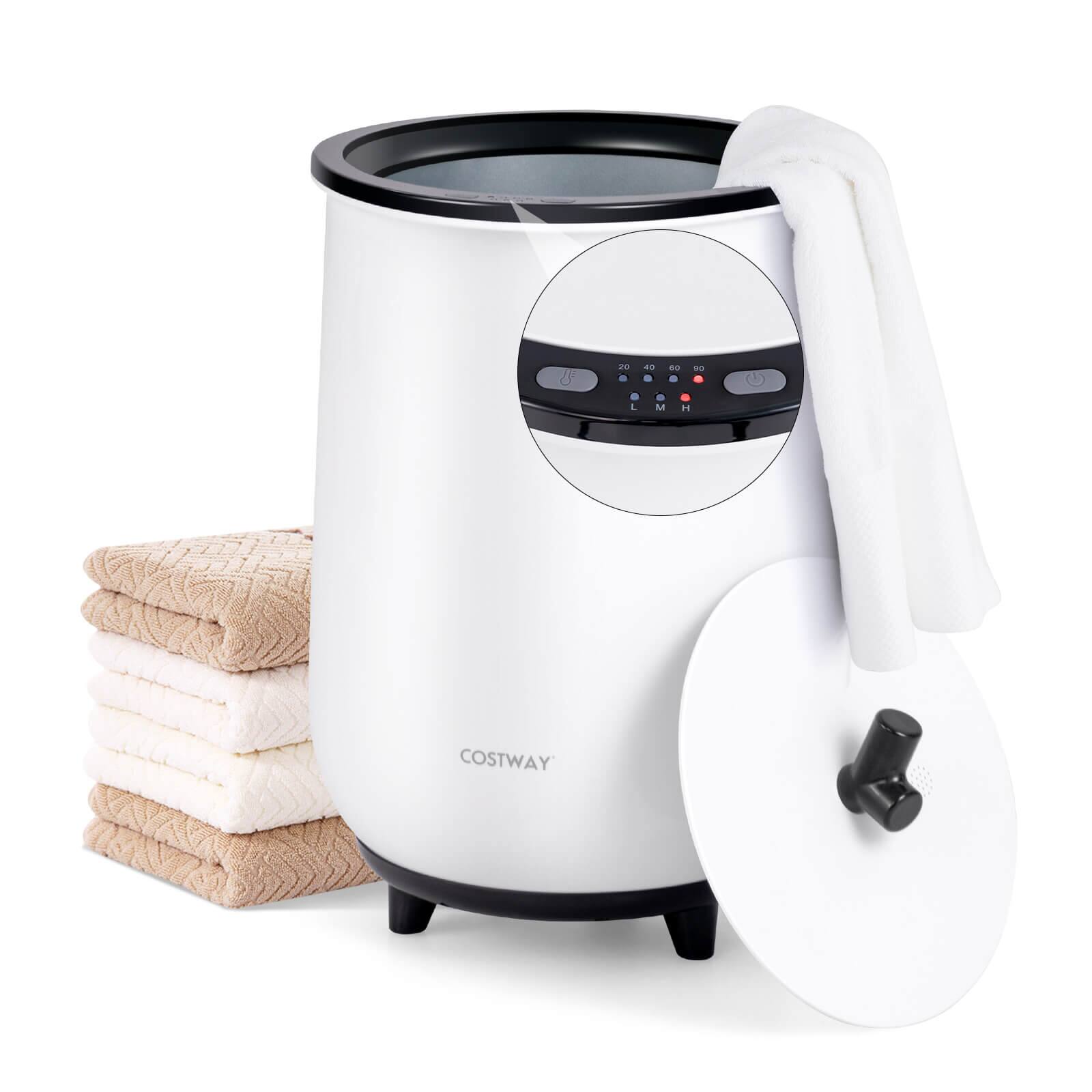 Costway - 23L Bathroom Towel Warmer Bucket 4 Timer with Fragrance Holder & 3-Level Heating - Black