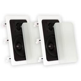 Theater Solutions by Goldwood - TS50W in Wall Speakers Surround Sound Home Theater Pair - Paintable White