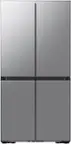 Front. Samsung - Bespoke 22 cu. ft. Counter Depth 4-Door French Door Refrigerator with Zero Clearance Fit & Sphere Ice - Stainless.