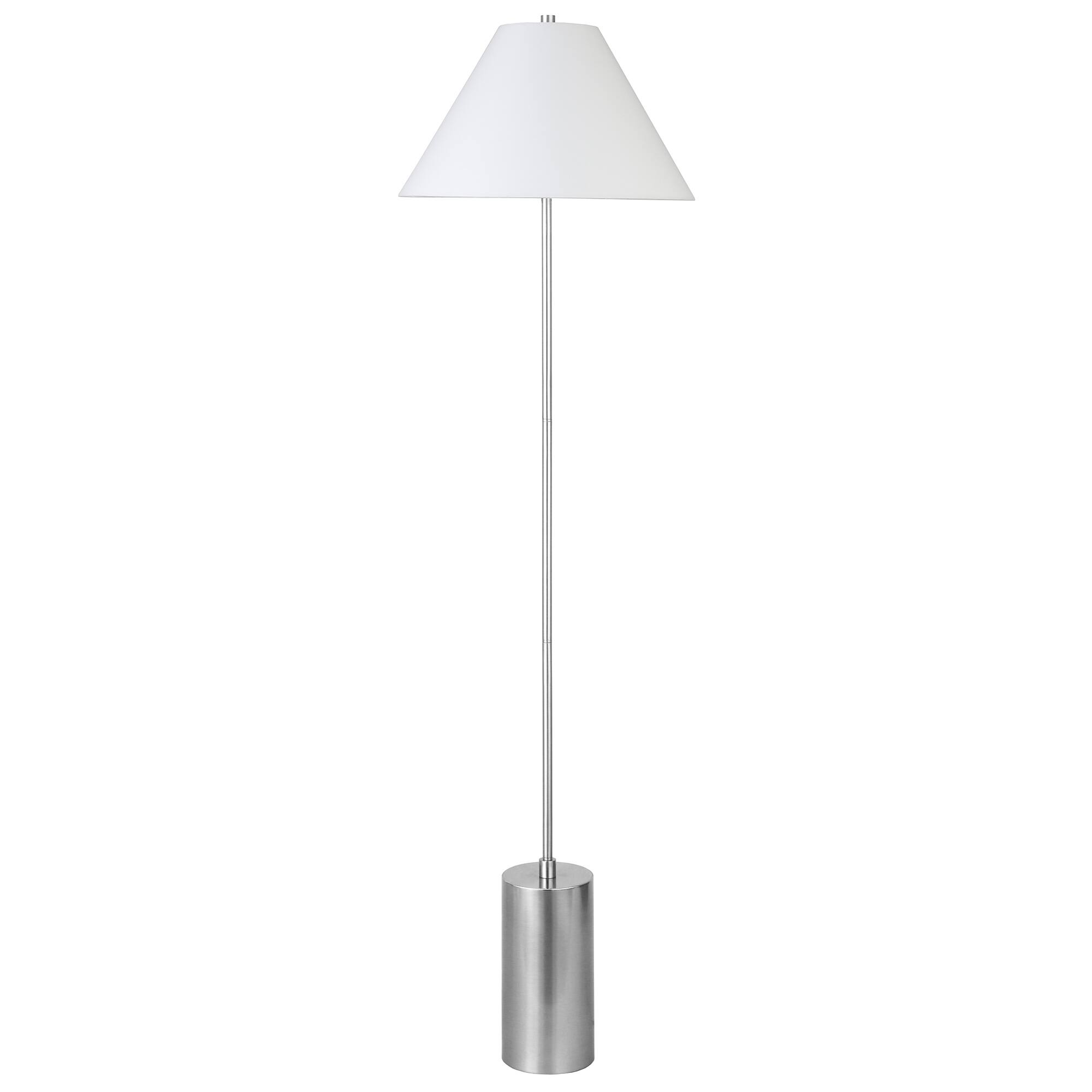 Front. Camden&Wells - Somerset Floor Lamp - Brushed Nickel/White.