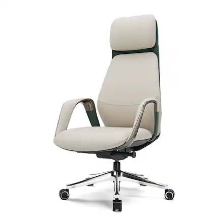Front. Eureka Ergonomic - Executive Ergonomic Office Desk Chair - Off-white.