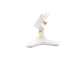 WeatherTech - DeskFone | Adjustable & Secure Fit Universal Desktop Cell Phone Holder – White Body – Rose Gold Metal Knobs - White/Rose Gold Metal