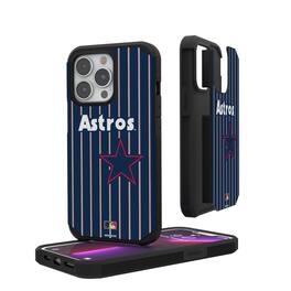Keyscaper - MLB - Houston Astros Navy iPhone Pinstripe Cooperstown Design Rugged Case - 15 Plus - Multicolor