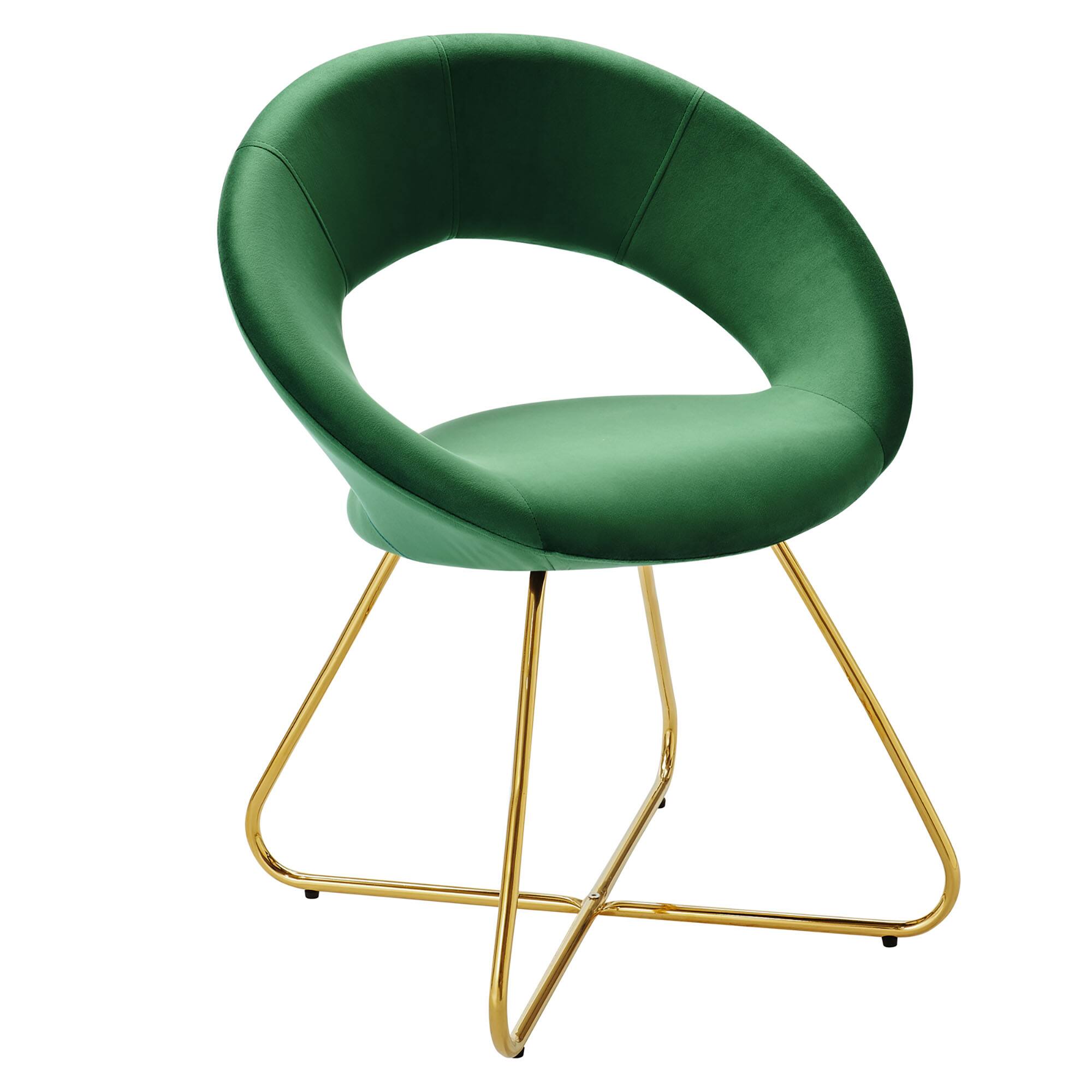 Alt View 1. Modway - Nouvelle Performance Velvet Dining Chair Set of 2 by Modway - Gold Emerald.