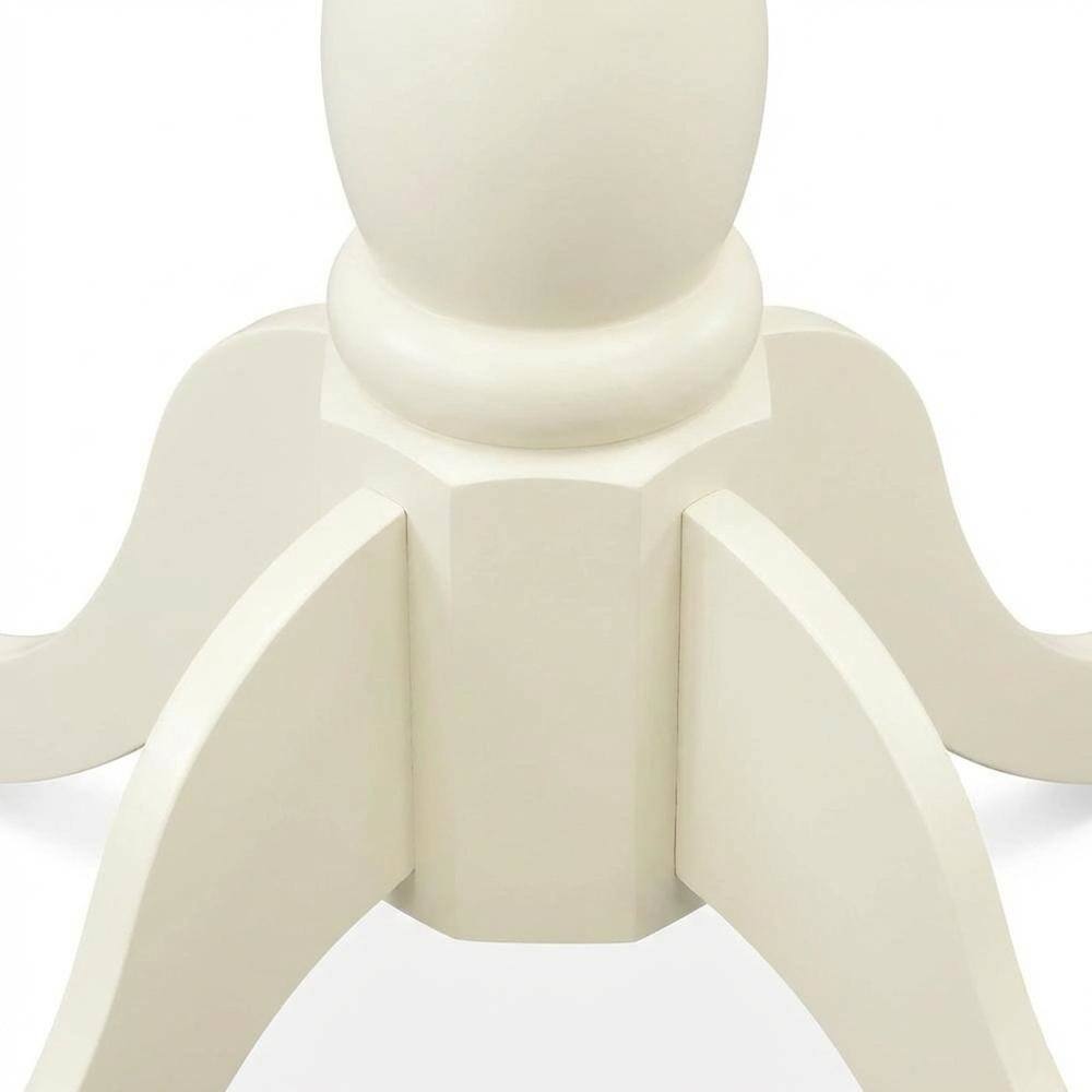 Alt View 1. FurniFact - Linen White Round Pedestal Table - Linen White.