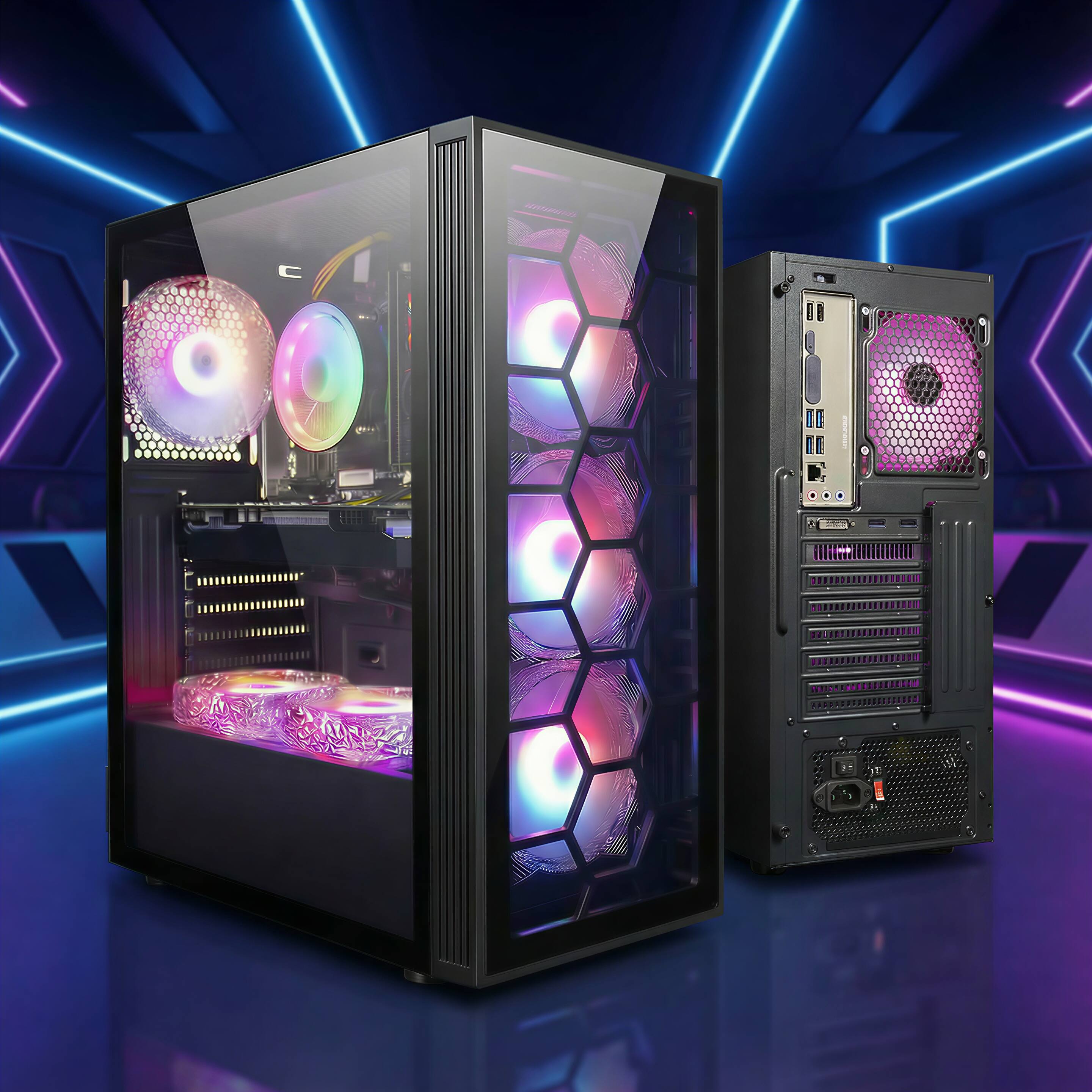 Left. STGAubron - STGAubron Gaming Desktop PC, Intel Core i7 up to 3.9G, GeForce GTX 1660 Super 6G, 32G RAM, 1TB SSD, WiFi, BT 5.0, Win11H - Black.