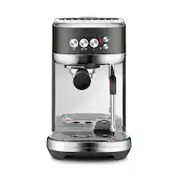 Breville - the Bambino Plus Espresso Machine with 15 bars of pressure and Milk Frother - Black Stainless Steel - Front_Zoom