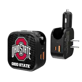 Keyscaper - Ohio State Buckeyes Team Logo Dual Port USB Car & Home Charger - Multicolor