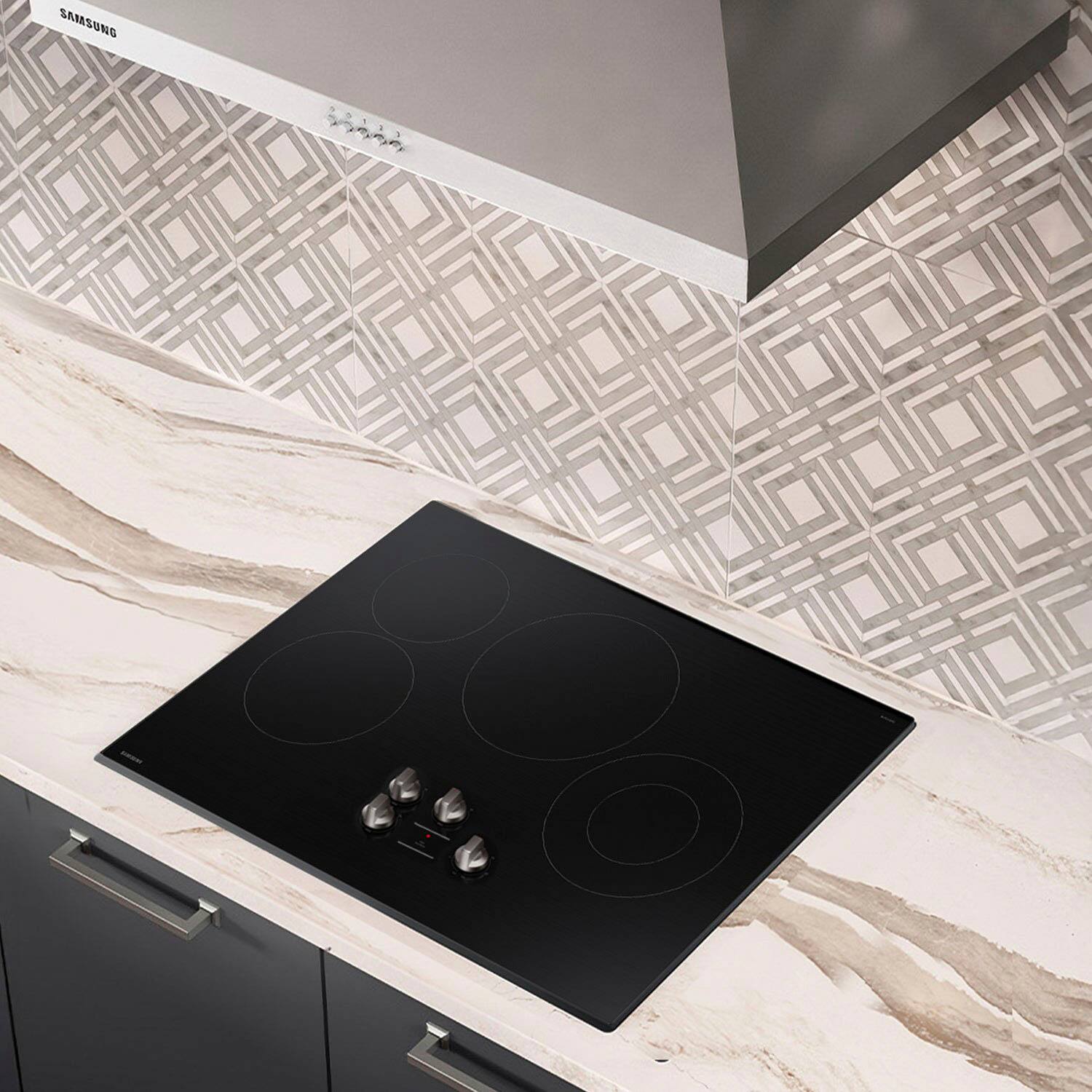 Alt View 16. Samsung - 30" Built-In Electric Cooktop with 4 Burners and ENERGY STAR Certified - Black.