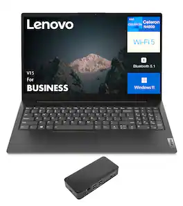 Lenovo - V15 Laptop 15.6 FHD (Intel Celeron N4500, 16GB DDR4, 512GB PCIe SSD, Intel UHD, Win 11 Pro) - Black