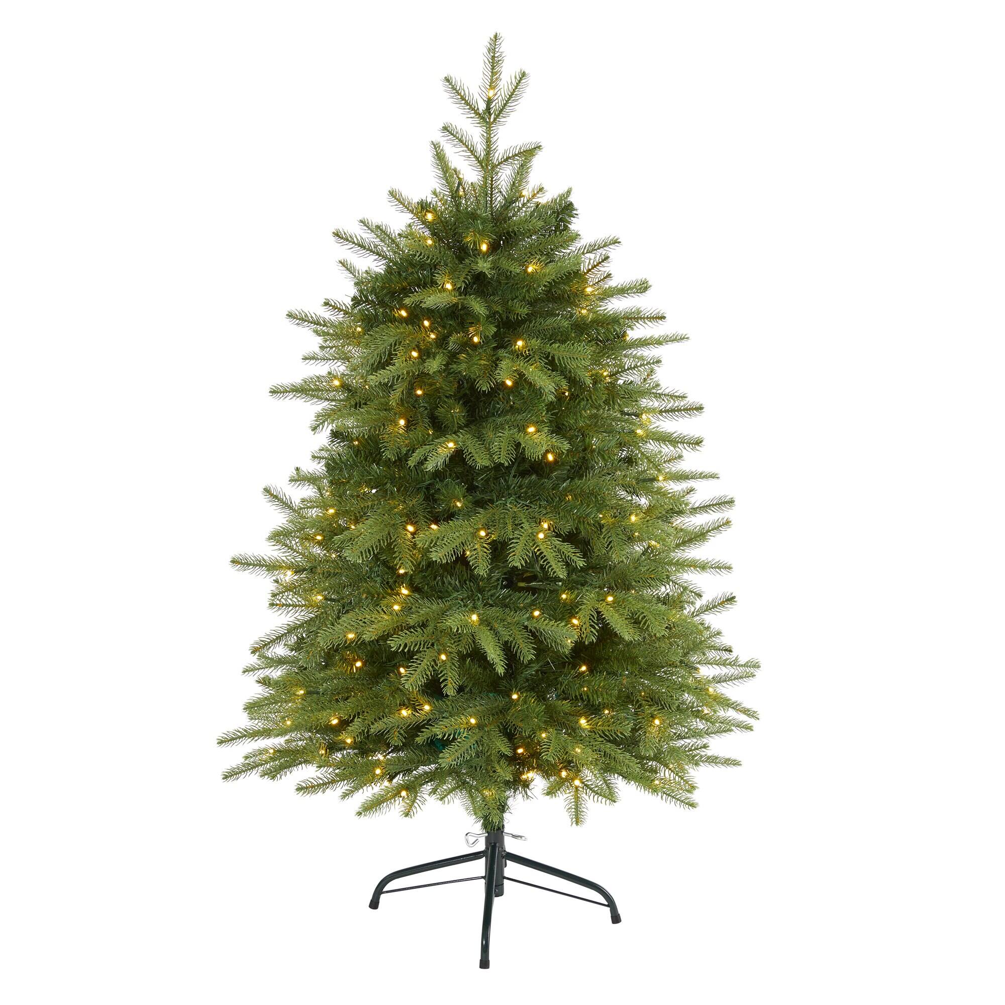 Front. BreeBe - 4’ Vancouver Fir Christmas Tree with 250 LED and 814 Tips - Green.