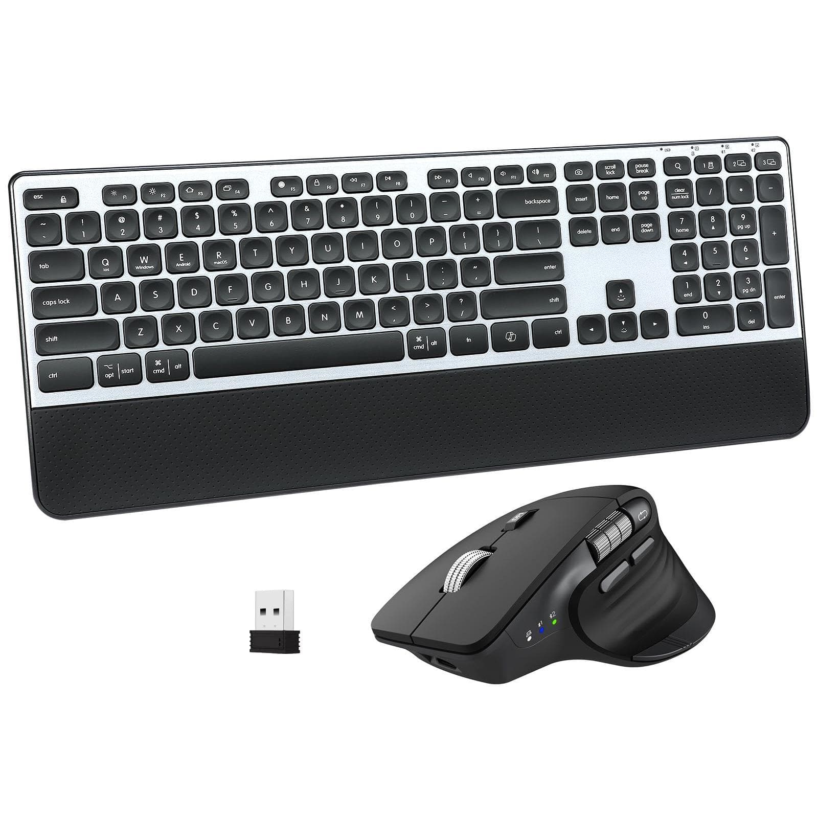 Cedar Assembly - Wireless And Mouse Combo 2-in-1 Usb Receiver & Dual Scissor-switch Keys Smart Flying Scroll For Windows Linux - Default