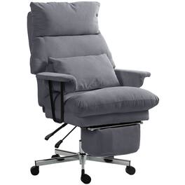 Homcom - Office Chair with Lumbar Support, Footrest - Gray