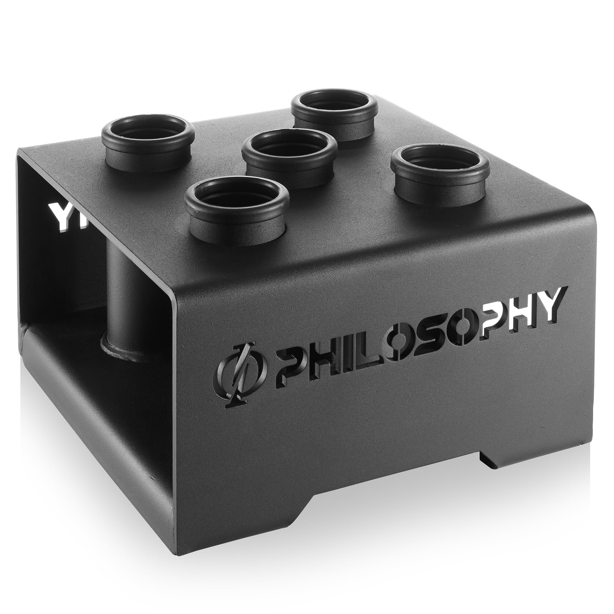Philosophy Gym - Vertical Barbell Holder - 5 Bar Storage Stand for 2-in Olympic Bars - Black