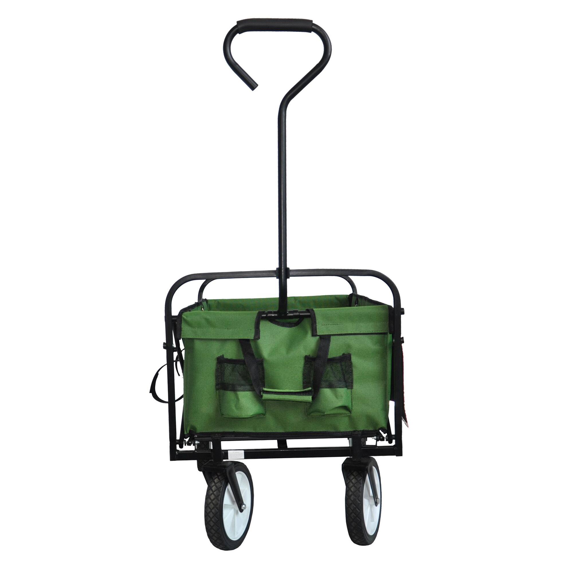 Alt View 1. APRILSOUL - Folding Wagon Garden Shopping Beach Cart Green - Grass Green.