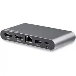 Startech - USB-C Multiport Adapter - Dual 4K Monitor - Windows - USB-C to Dual DisplayPort Adapter - 2x USB-A Ports - 100W PD 3.0 -