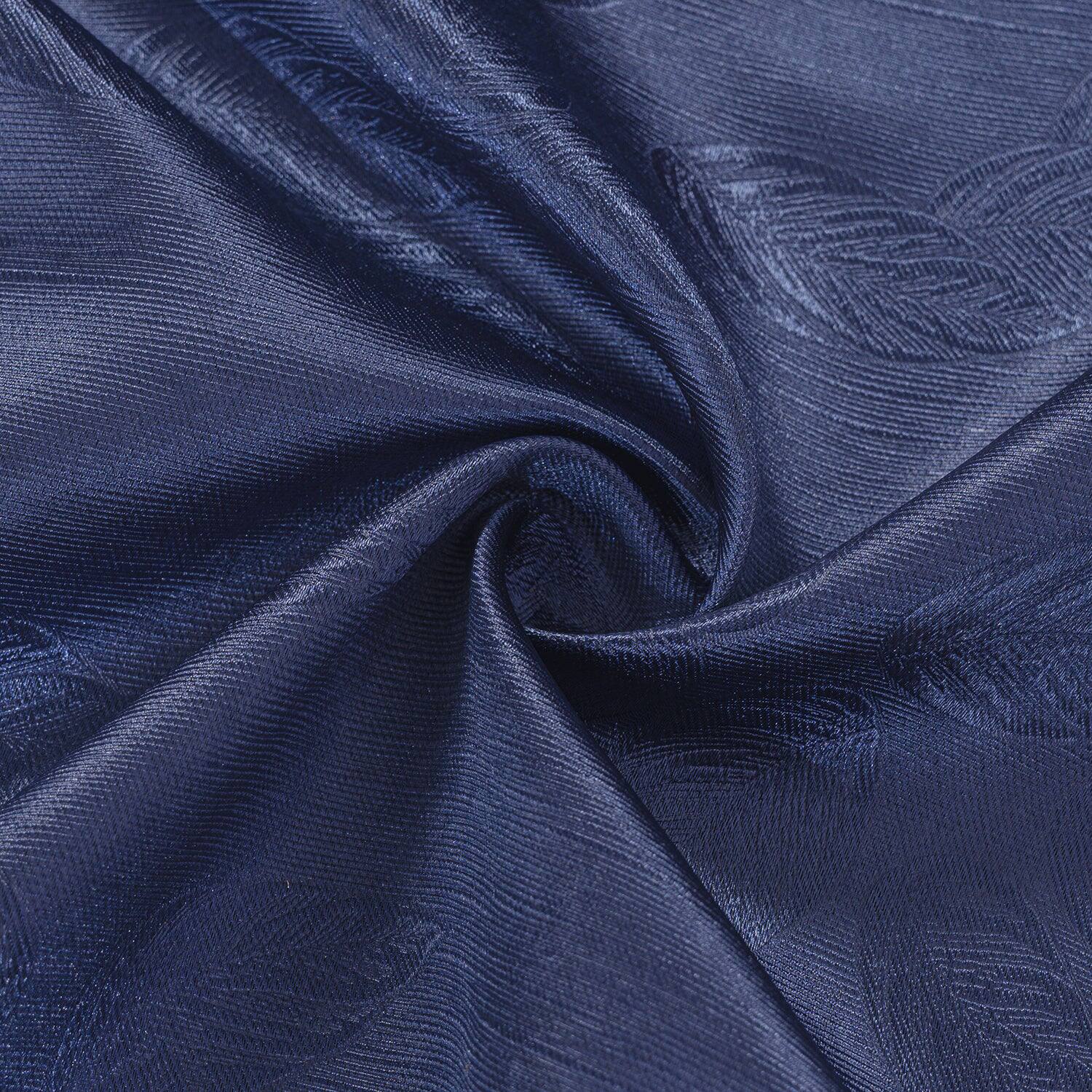 Left. Olivia Gray - Olivia Gray 100% Polyester 200 GSM Arlo Embossed Blackout Grommet Curtain Panel 54" x 90" Navy - Navy.