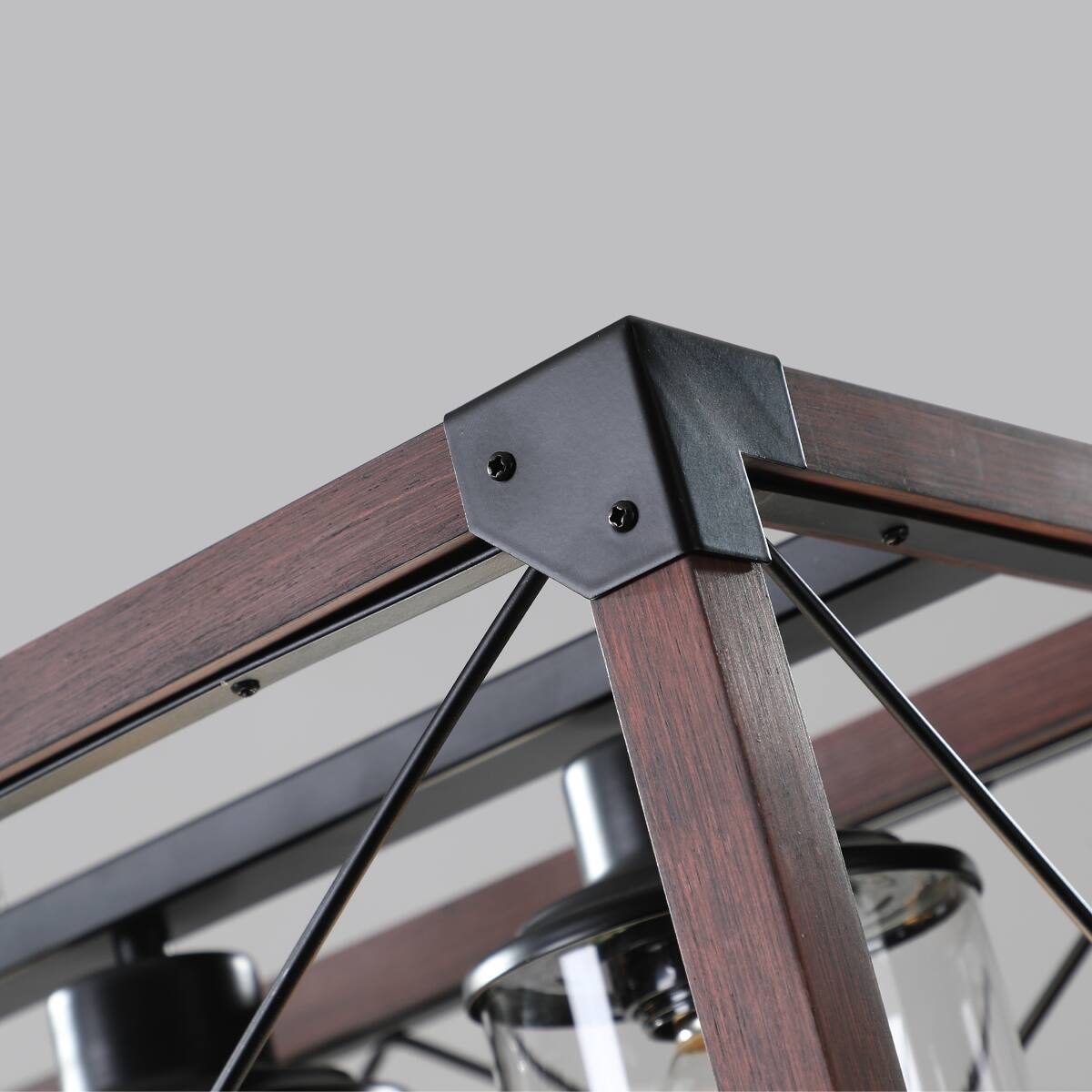 Alt View 2. Loheer - Loheer 32 Inch Rectangular Pendant Light, 5-Light Farmhouse Chandelier for Kitchen Island.