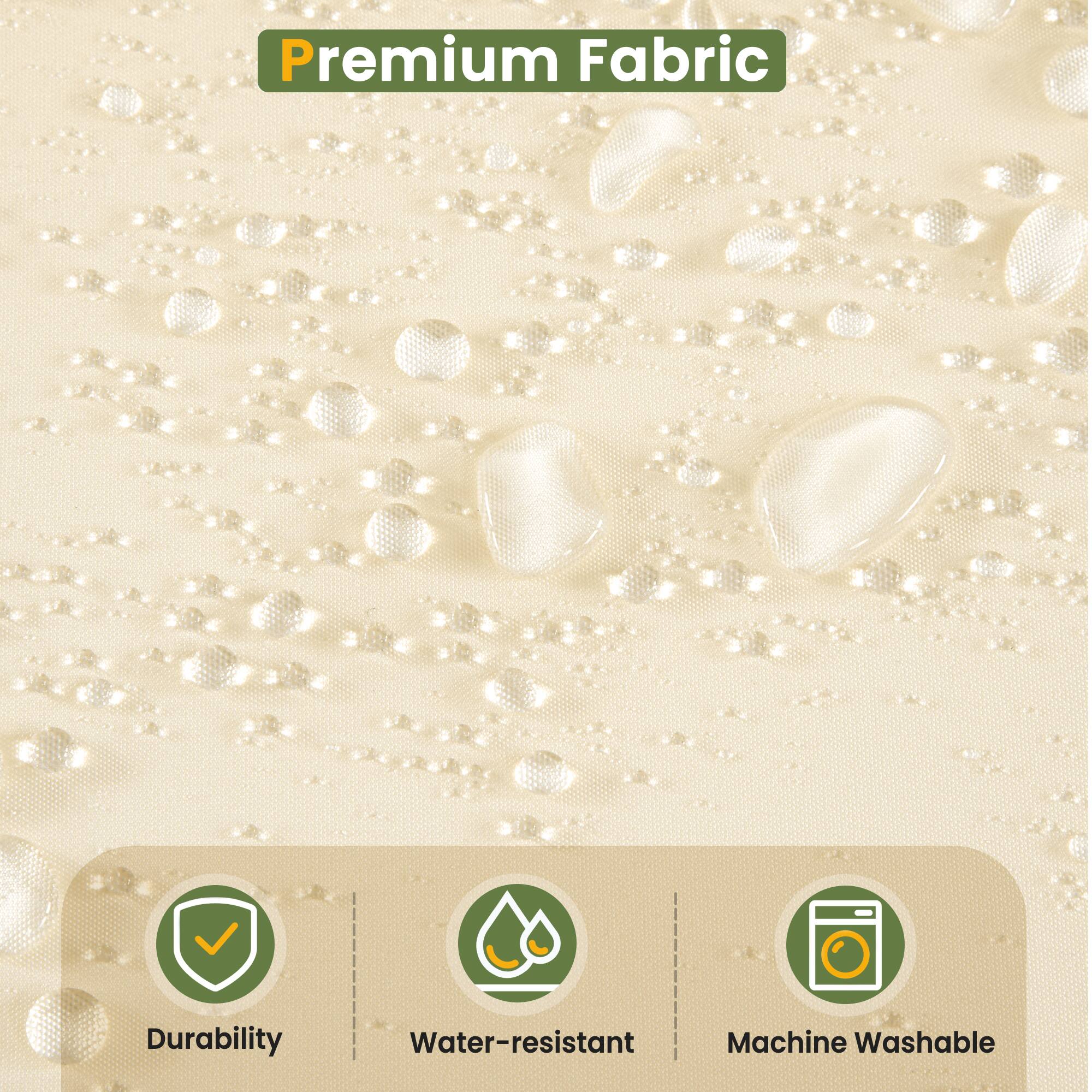 Premium Fabric, Durability, Water-resistant, Machine Washable