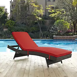 Sojourn Outdoor Patio Sunbrella® Chaise by Modway - Canvas Red