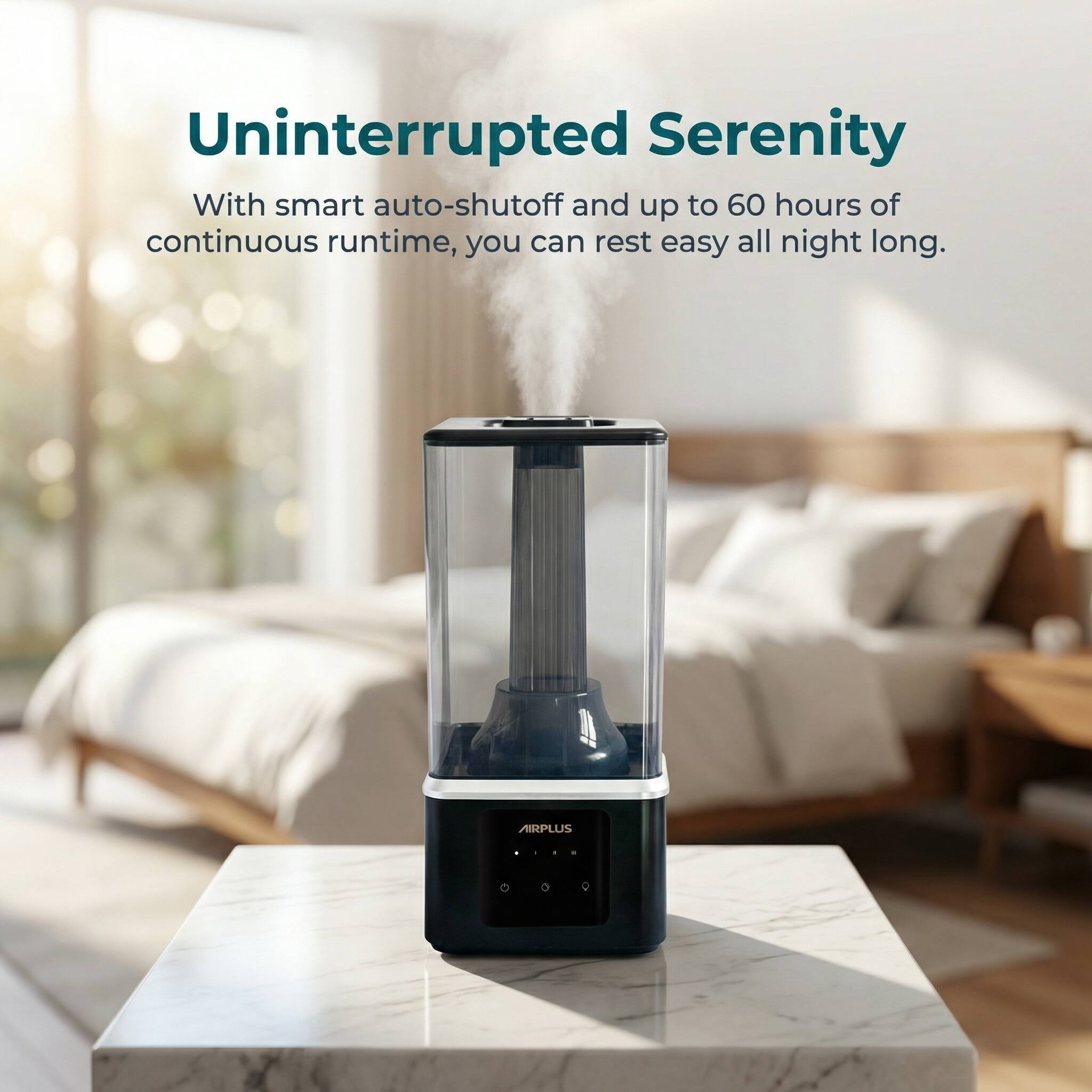 Uninterrupted Serenity

With smart auto-shutoff and up to 60 hours of continuous runtime, you can rest easy all night long.