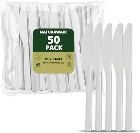 NATURAWAVE
50 PACK
PLA KNIFE
100% COMPOSTABLE