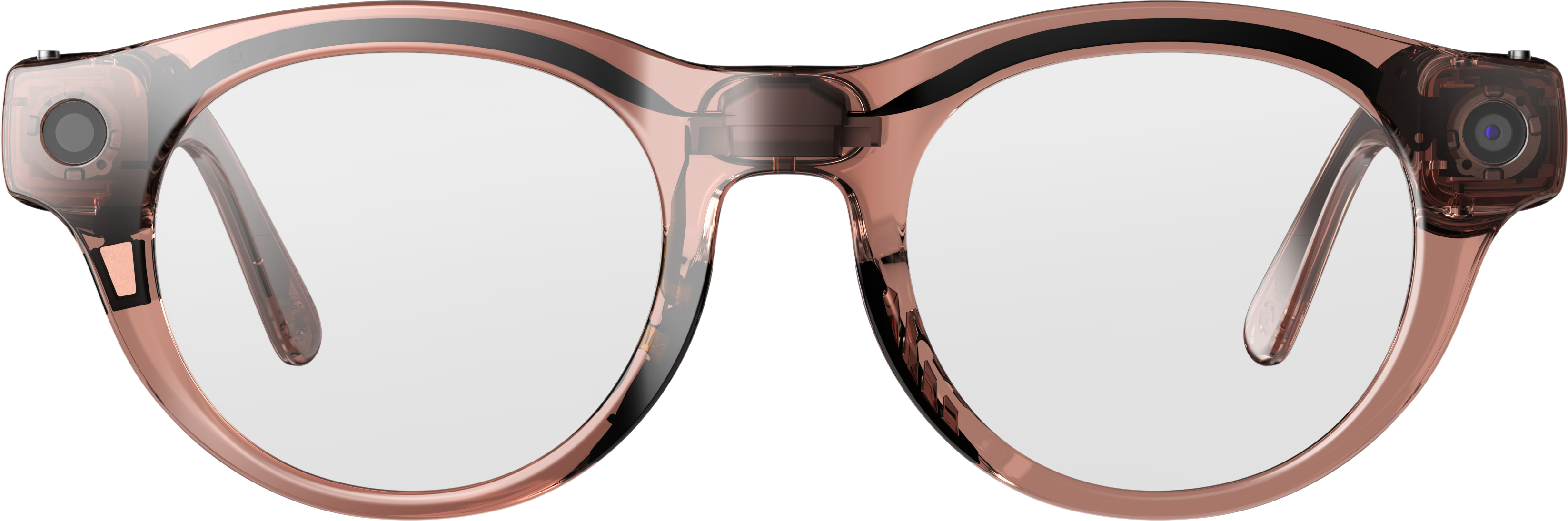 Alt View 1. HTC - VIVE Eagle™ AI Glasses – Round, Clear Lens - Clear Brown.