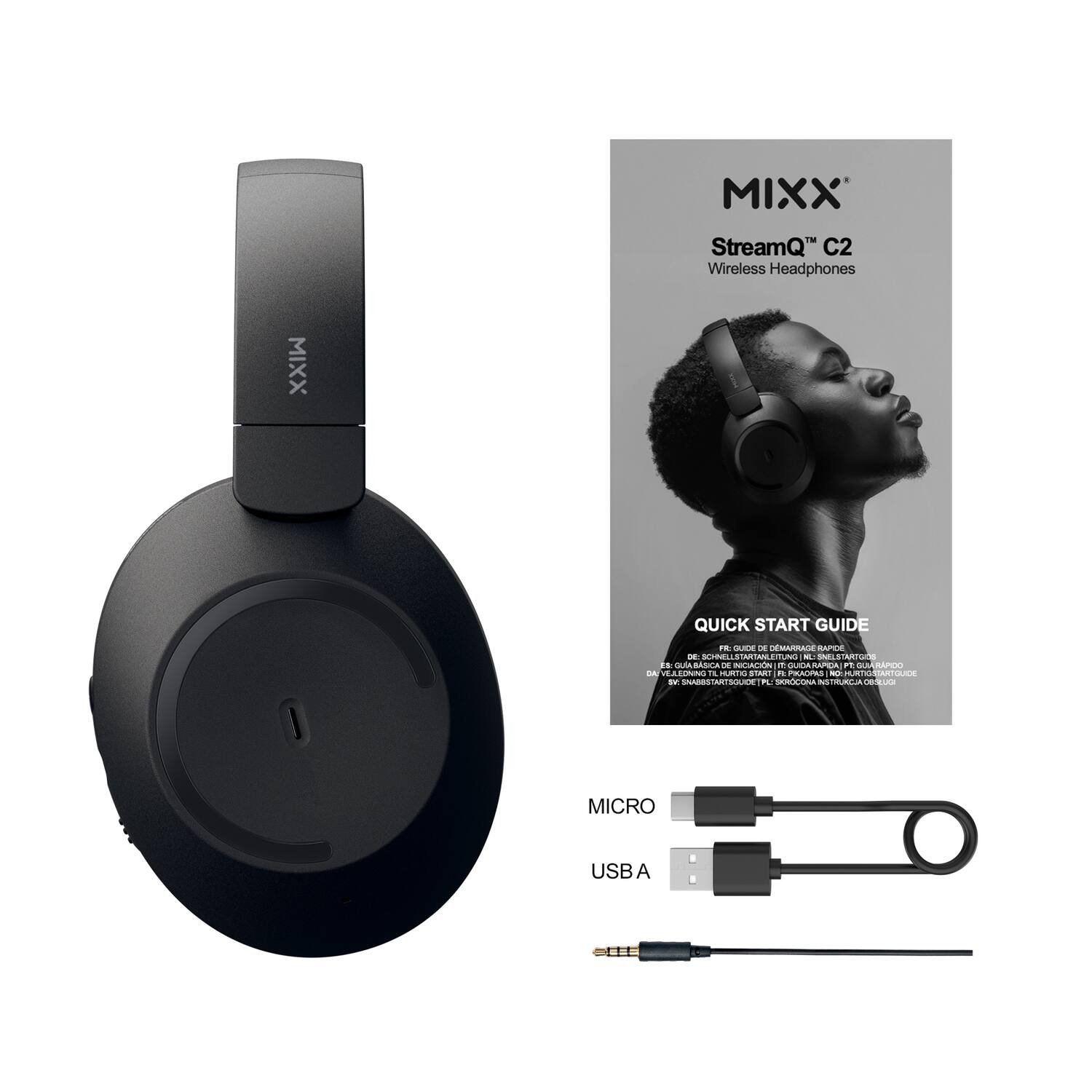 MIXX™ StreamQ™ C2 Wireless Headphones  
MIXX™ QUICK START GUIDE  

MICRO USB A