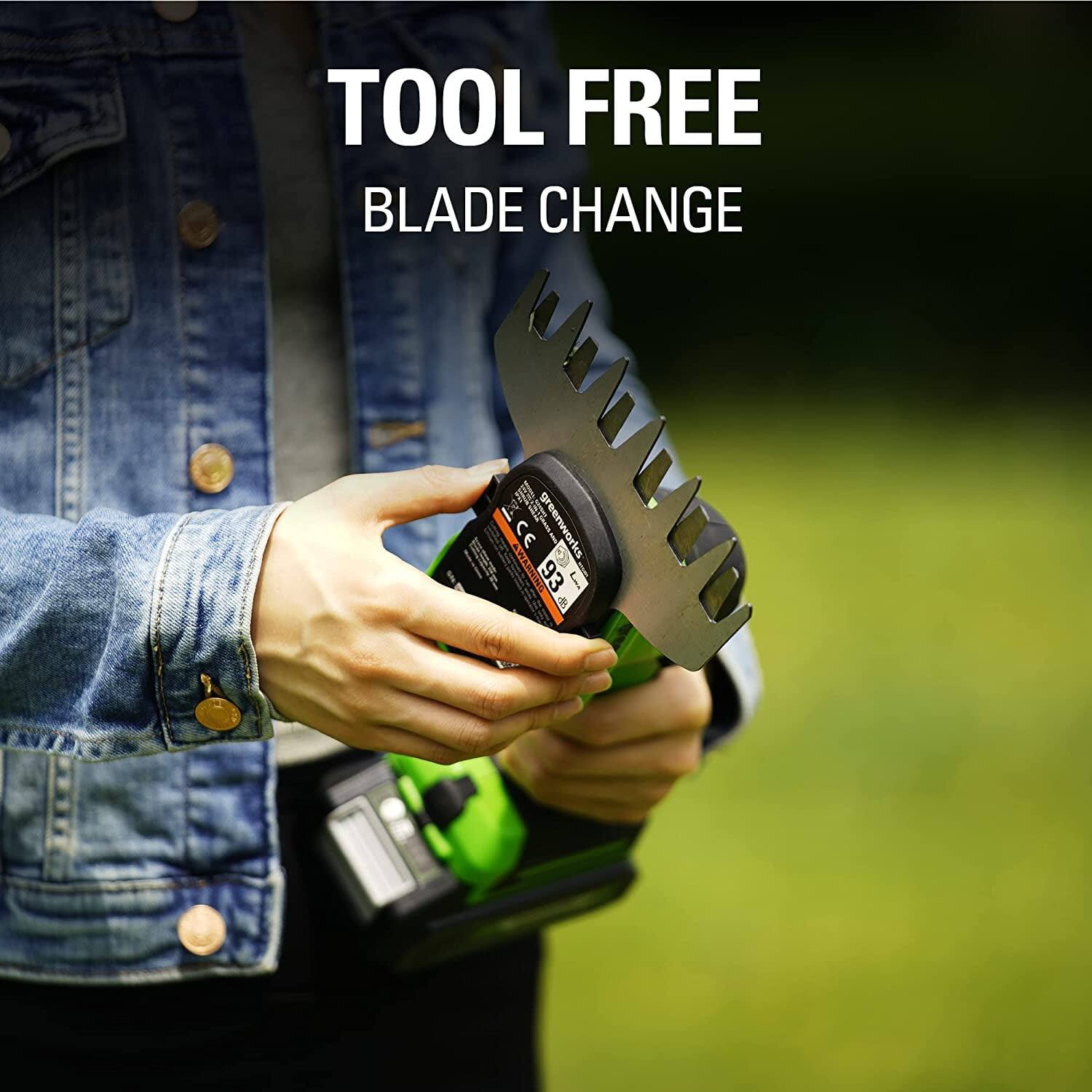 TOOL FREE  
BLADE CHANGE
