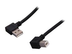 Front. StarTech.com - StarTech.com USB2HAB2RA3 3ft Right Angle USB 2.0 A to B Cable - 0.91m - Black.