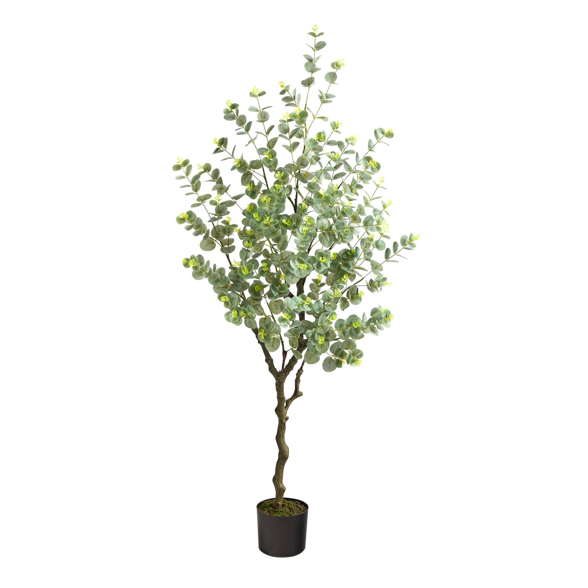 Front. BreeBe - 4.5’ Eucalyptus Artificial Tree - Green.