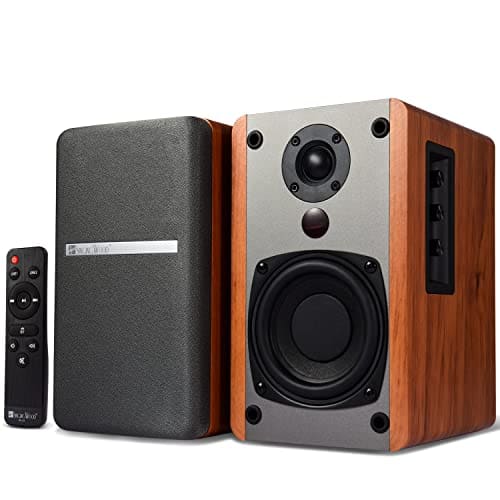 Pacoar Cade - Bt25 Version) Active Bookshelf Speakers Optical Aux Inputs Subwoofer Line Out Tvs Turntable Wooden Enclosure Bt25 (2024 - Beech Wood