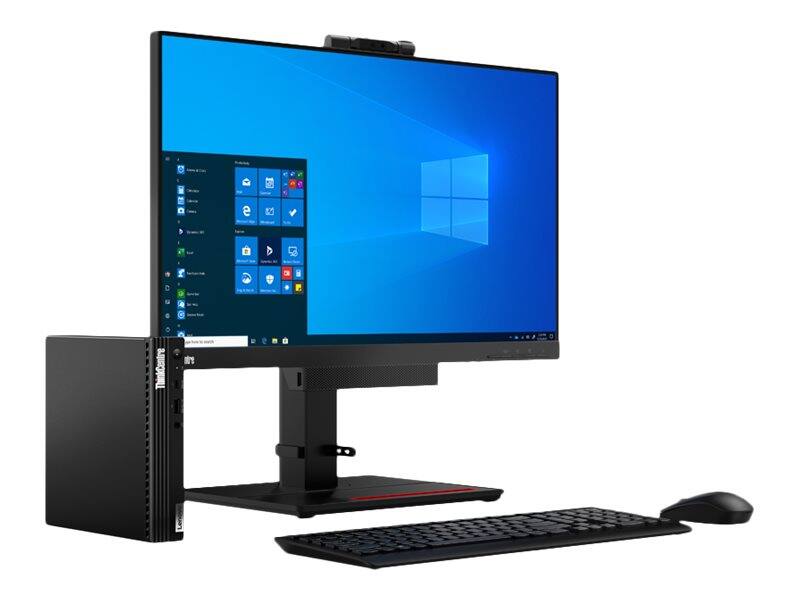 Alt View 6. Lenovo - ThinkCentre M75q Gen 2 Tiny Desktop AMD Ryzen 5 PRO 5650GE 3.4 GHz up to 4.4 GHz 8GB DDR4 SDRAM 256GB SSD Windows 11 Pro - Black.