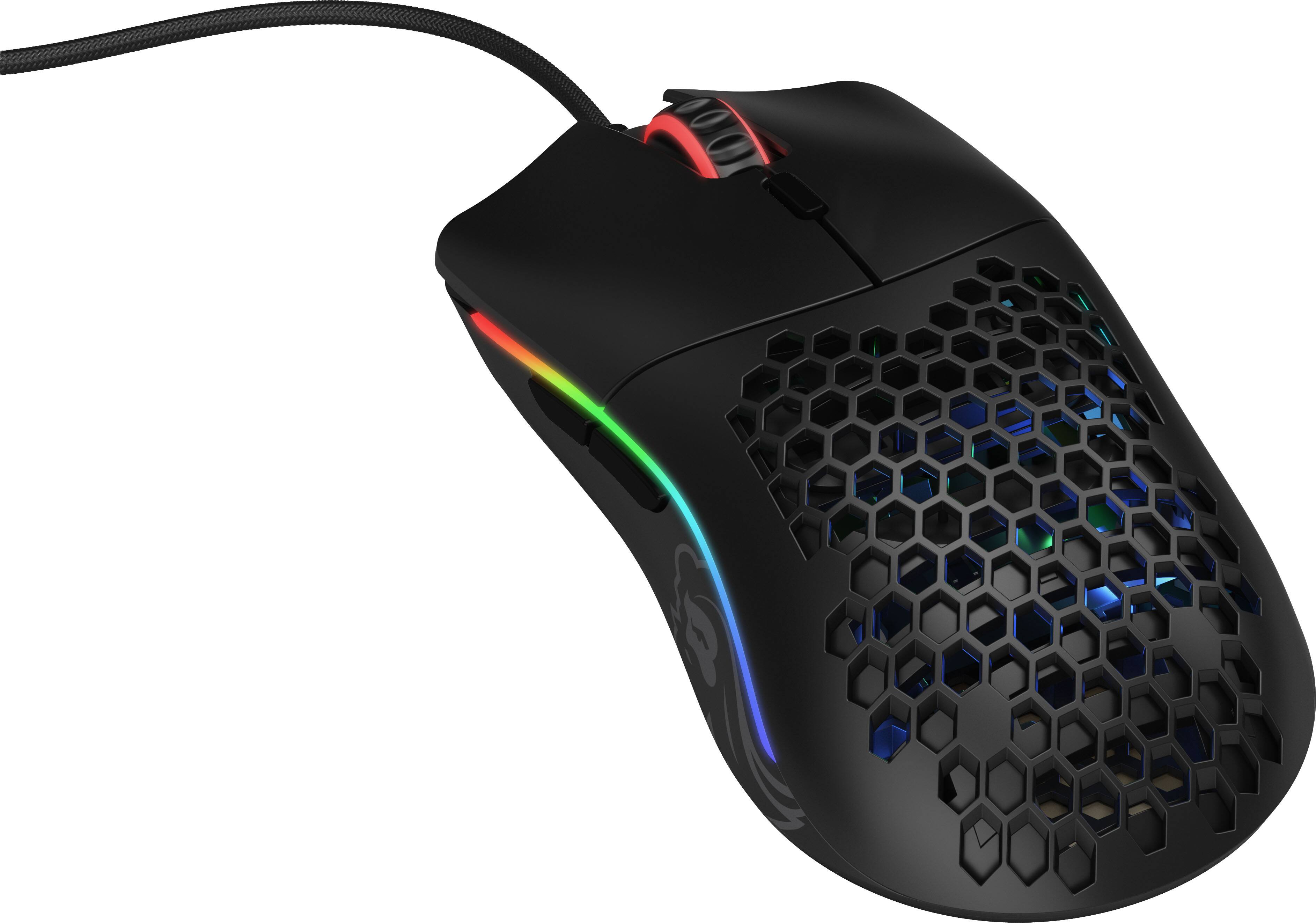 Angle. Glorious - Model O Lightweight Wired Optical Gaming Mouse with Customizable RGB - Black.